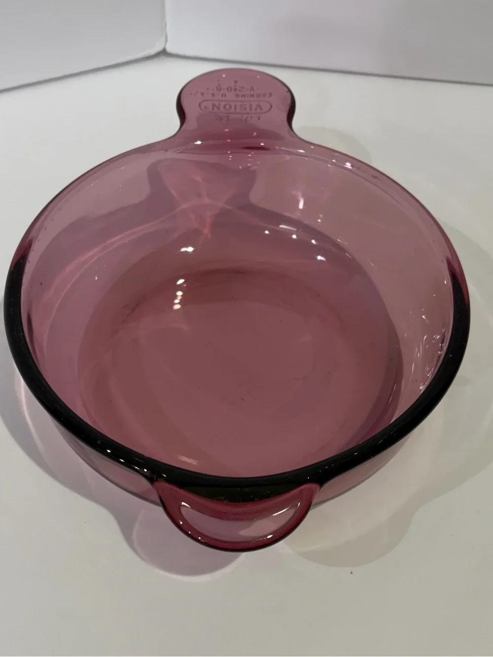 Vintage Corningware Visions Cranberry Grab It V-240-B